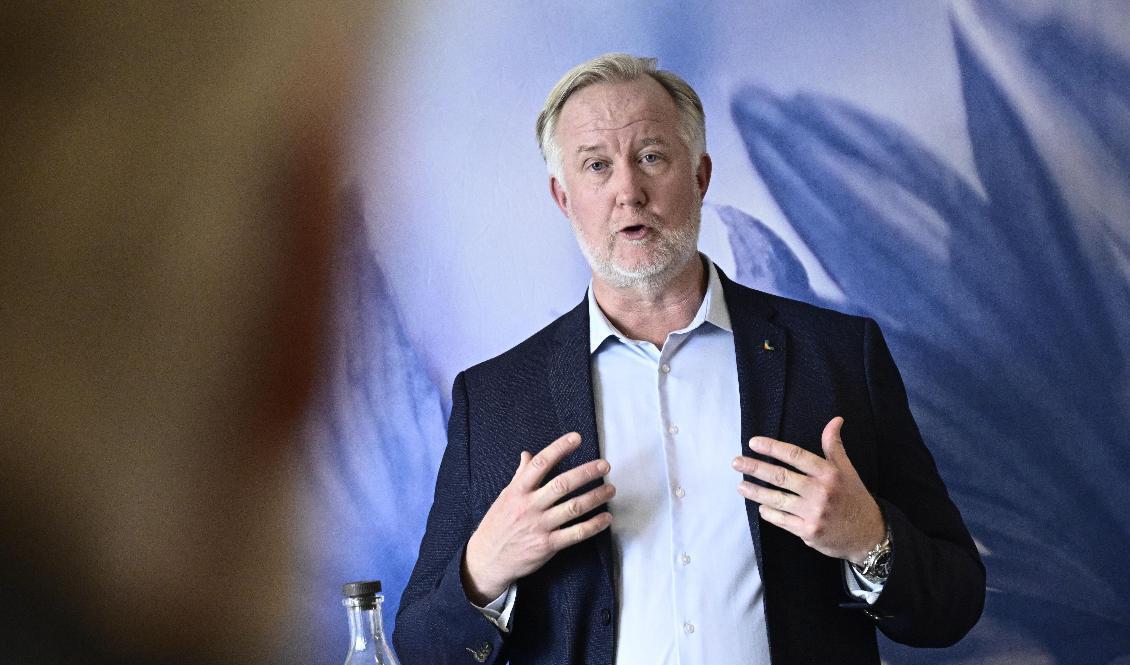 Liberalernas ledare Johan Pehrson slipper sista platsen i TV4 Väljaropinion. Arkivbild. Foto: Claudio Bresciani/TT