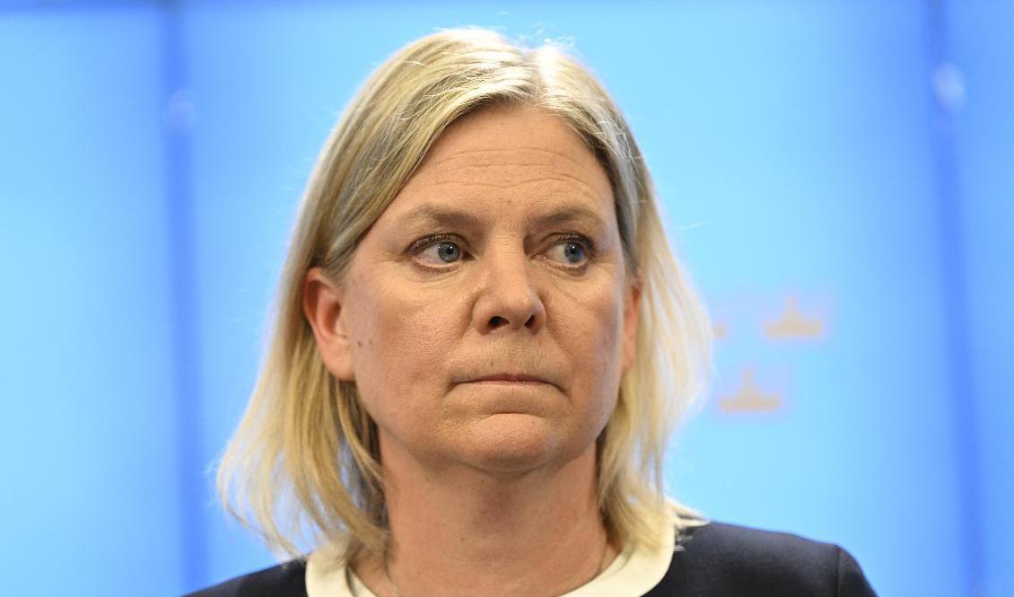 Statsminister Magdalena Andersson avgår om justitieminister Morgan Johansson fälls. Foto: Henrik Montgomery/TT