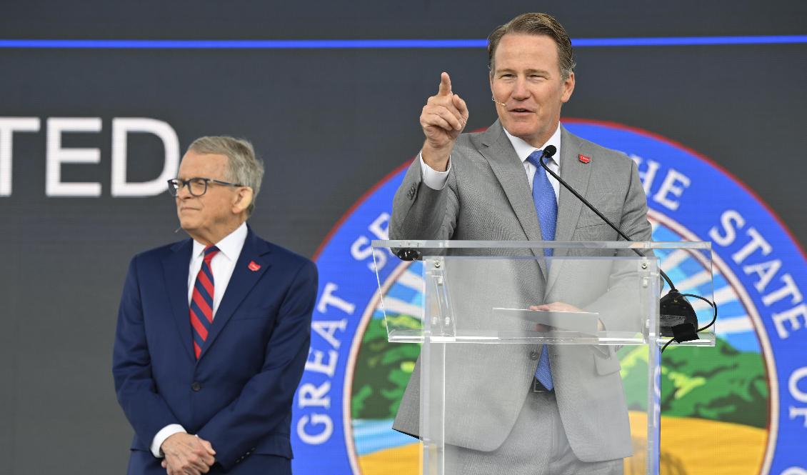 Ohios guvernör Mike DeWinei talarstolen. Arkivbild. Foto: David Richard/AP/TT