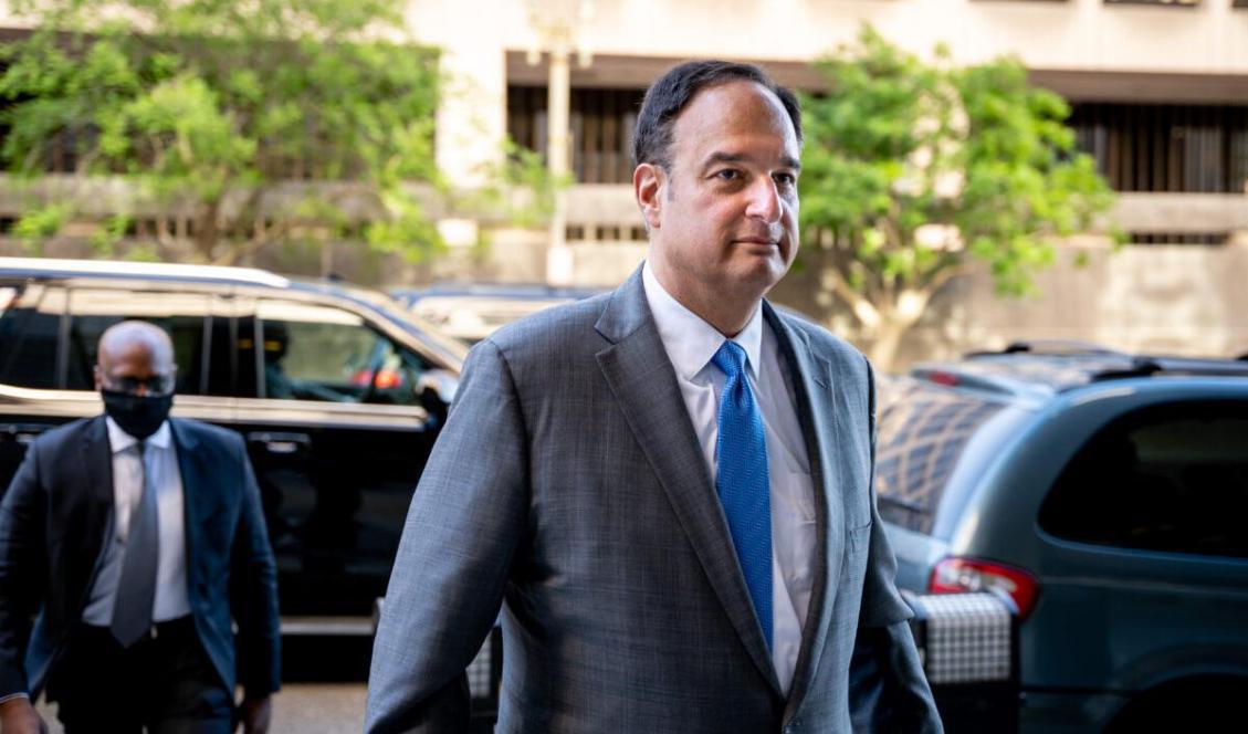 Michael Sussmann på mot en federal domstol i Washington D.C i USA den 18 maj 2022. Foto: Teng Chen