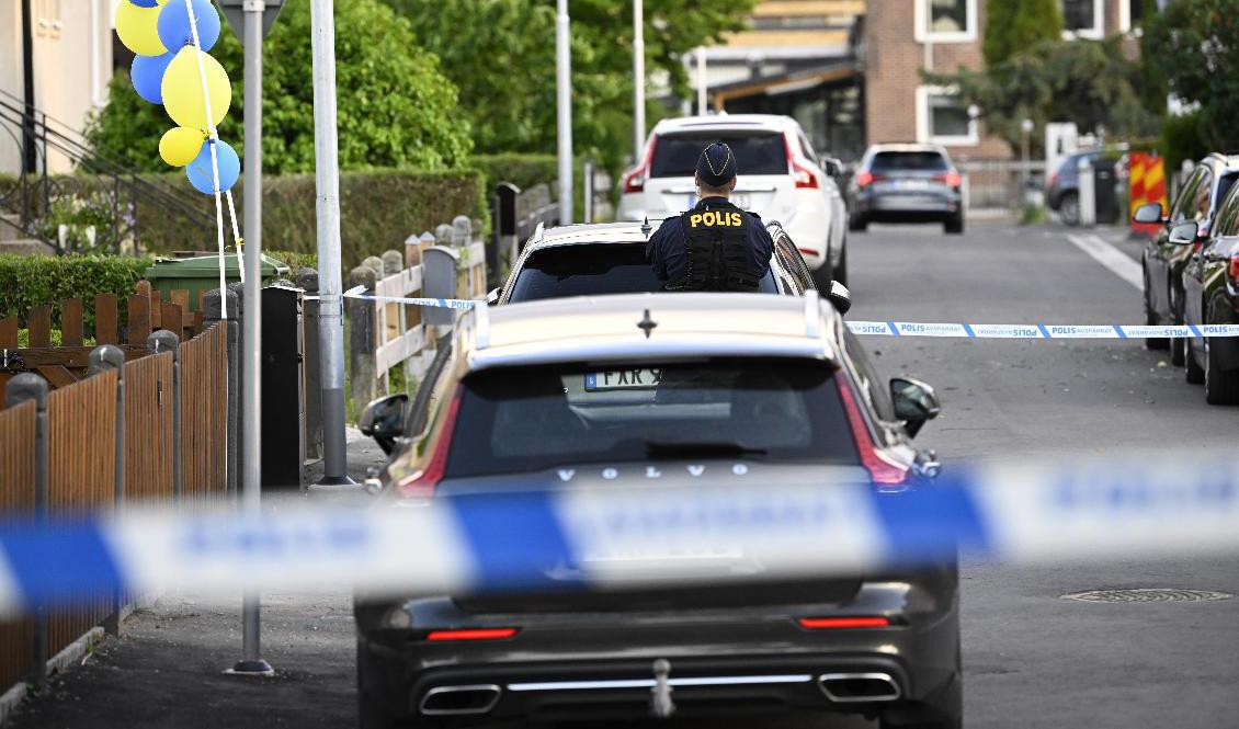 En man har blivit beskjuten i Landskrona. Foto: Johan Nilsson/TT