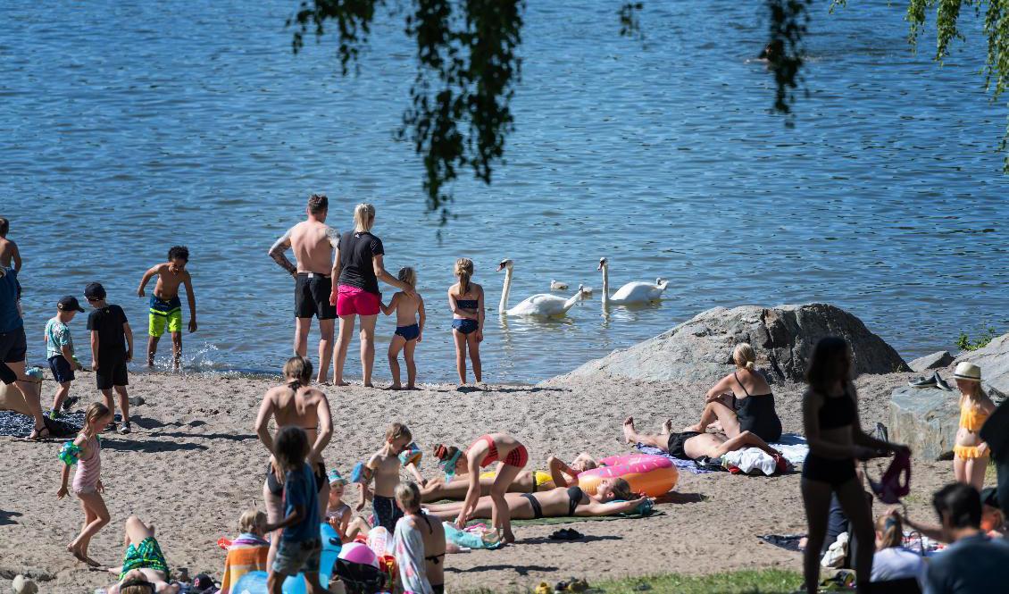 SMHI meddelar om kommande höga temperaturer i stora delar av landet de närmaste dagarna. Arkivbild. Foto: Stina Stjernkvist/TT