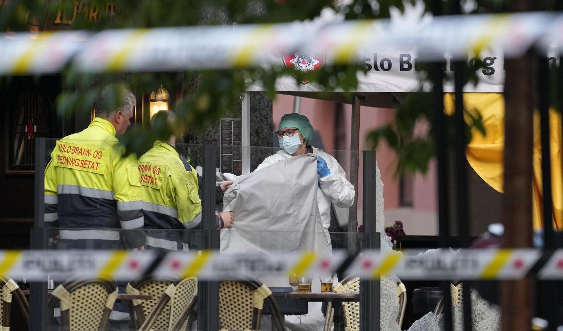 Tekniska undersökningar, förhör av vittnen och husrannsakningar på flera platser utförs av norska polisen på lördagen. Foto: Javad M. Parsa/NTB/TT