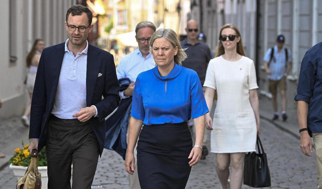 Statsminister Magdalena Andersson (S) i Visby. Foto: Henrik Montgomery / TT