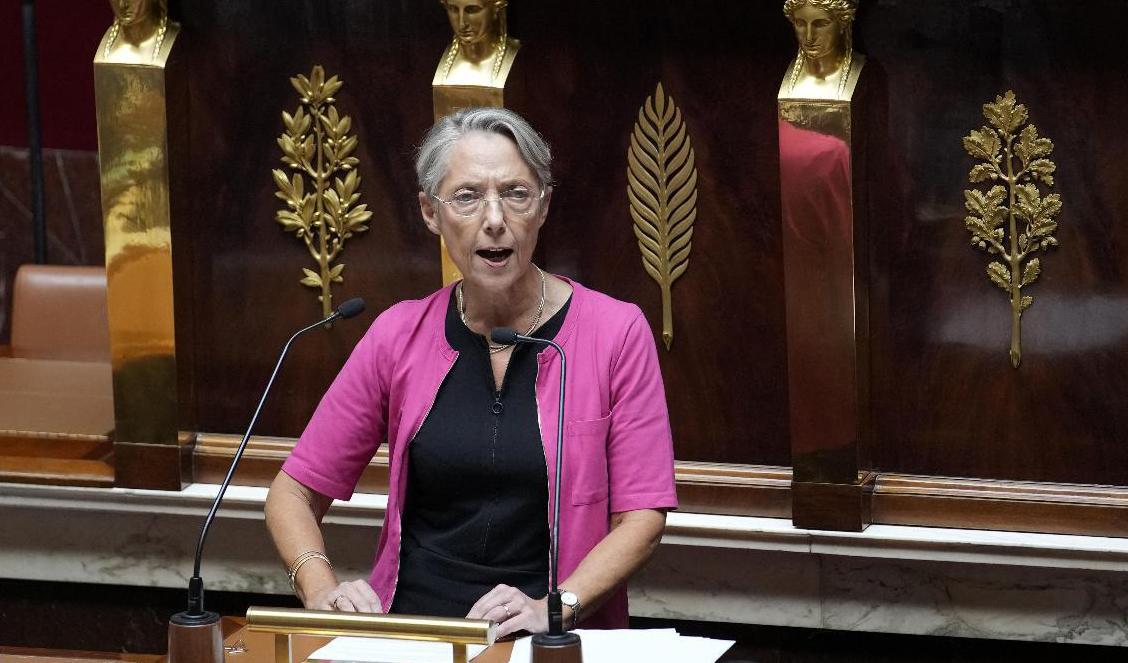 Frankrikes premiärminister Élisabeth Borne. Arkivbild. Foto: Christophe Ena/AP/TT