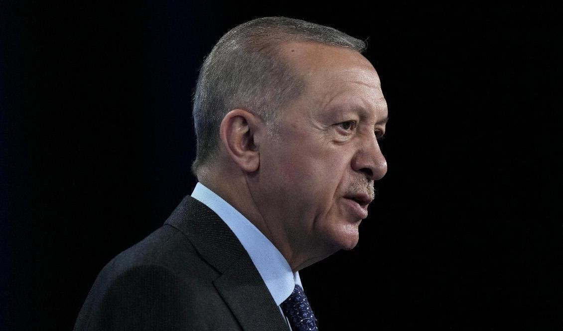 Turkiets president Recep Tayyip Erdogan hotar än en gång att stoppa Sveriges och Finlands försök att gå med i Nato. Foto: Arkivbild Manu Fernandez/AP/TT