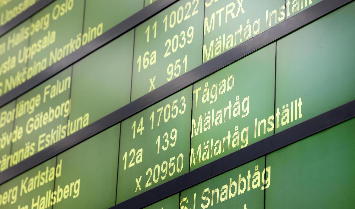 Mälartågs avgångar mellan Uppsala och Gävle ställs in under söndagseftermiddagen och kvällen. Foto: Fredrik Persson/TT