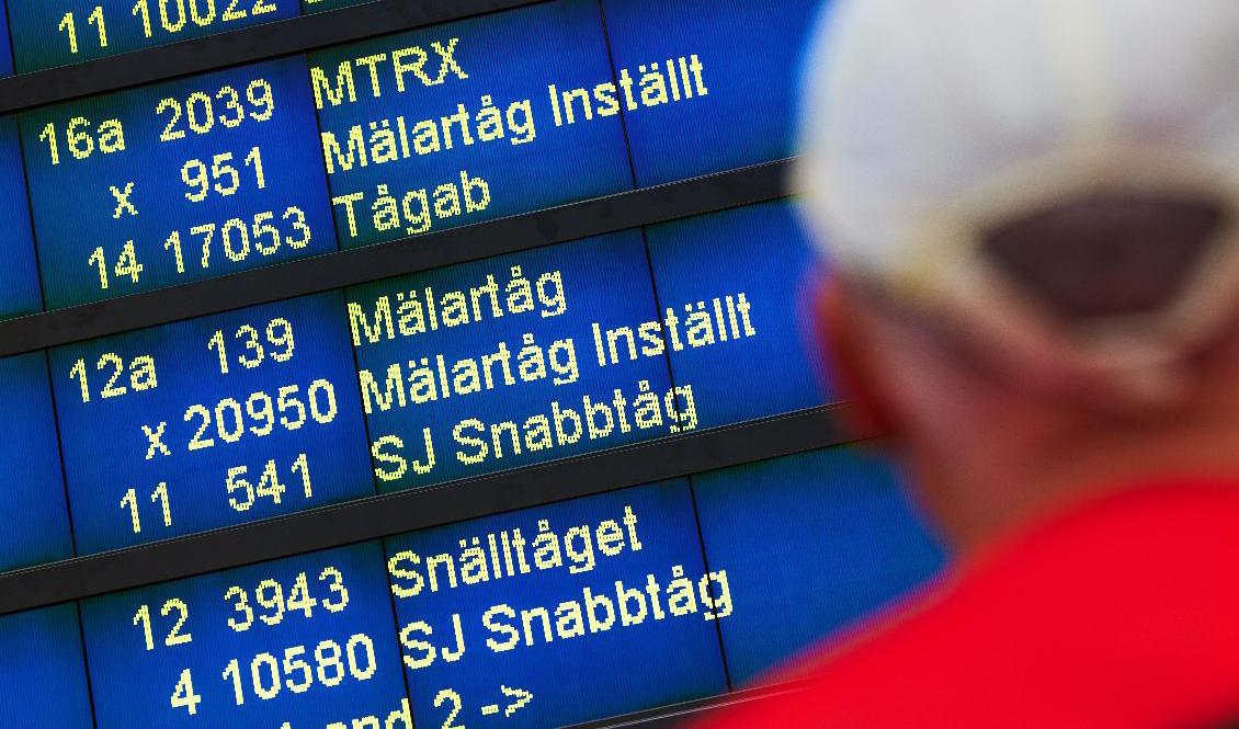 Mälartåg drabbades under helgen av stora problem och många inställda avgångar. Foto: Fredrik Persson/TT