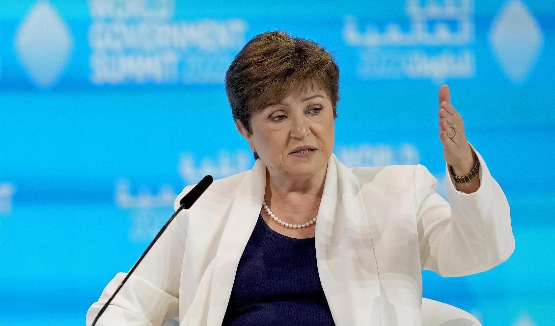 IMF-chefen Kristalina Georgieva flaggade redan i maj för en eventuell sänkning av den globala tillväxtprognosen. Arkivbild. Foto: Ebrahim Noroozi/AP/TT