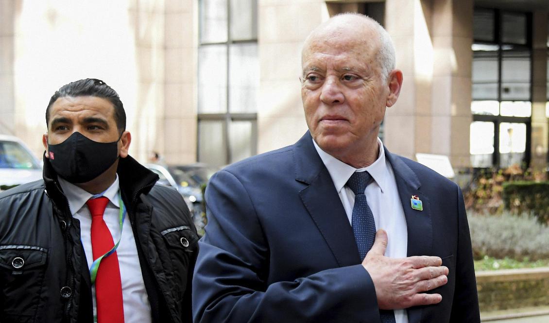 Tunisiens president Kaïs Saïed förstärker sin makt genom en ny konstitution. Arkivbild. Foto: John Thys/AP/TT