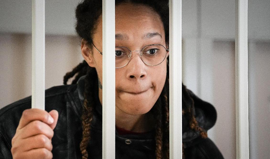 Basketstjärnan Brittney Griner under rättegången i Moskva. Alexander. Foto: Zemlianichenko/AP/TT
