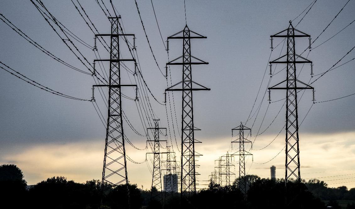 Högspänningsledningar som leder in mot Malmö från Burlöv. I vinter kan elen komma att stängas av för vissa kunder i södra Sverige. Foto: Johan Nilsson/TT
