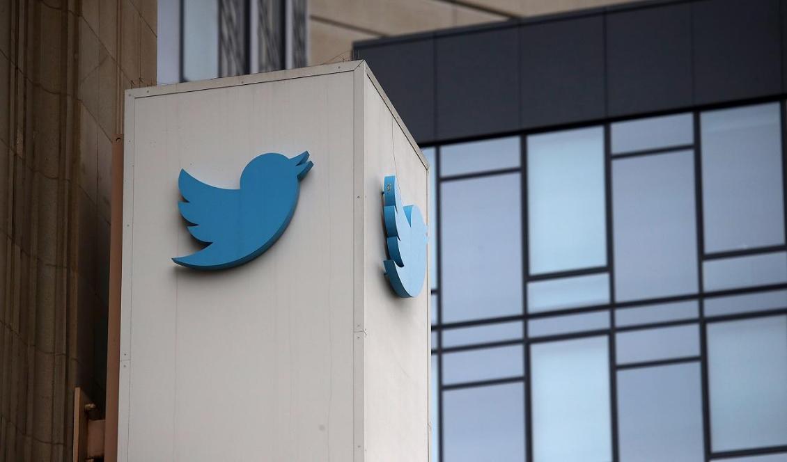 På bilden syns Twitters logotype den 26 juli 2018 i San Francisco i Kalifornien. Foto: Justin Sullivan/Getty Images