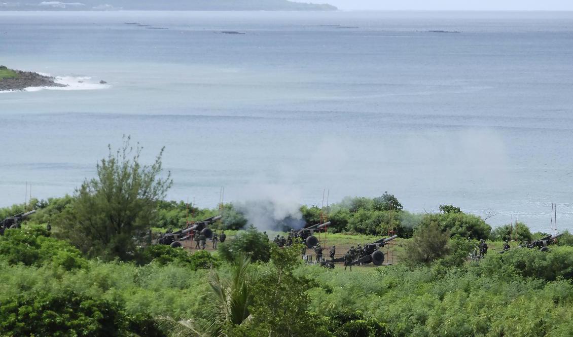 Taiwanesisk militär under sin militärövning under tisdagen. Foto: Johnson Lai/AP/TT