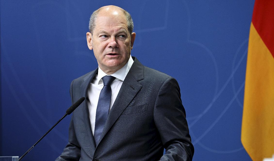 Tysklands förbundskansler Olaf Scholz under sitt besök i Rosenbad i Stockholm i tisdags. Foto: Henrik Montgomery/TT