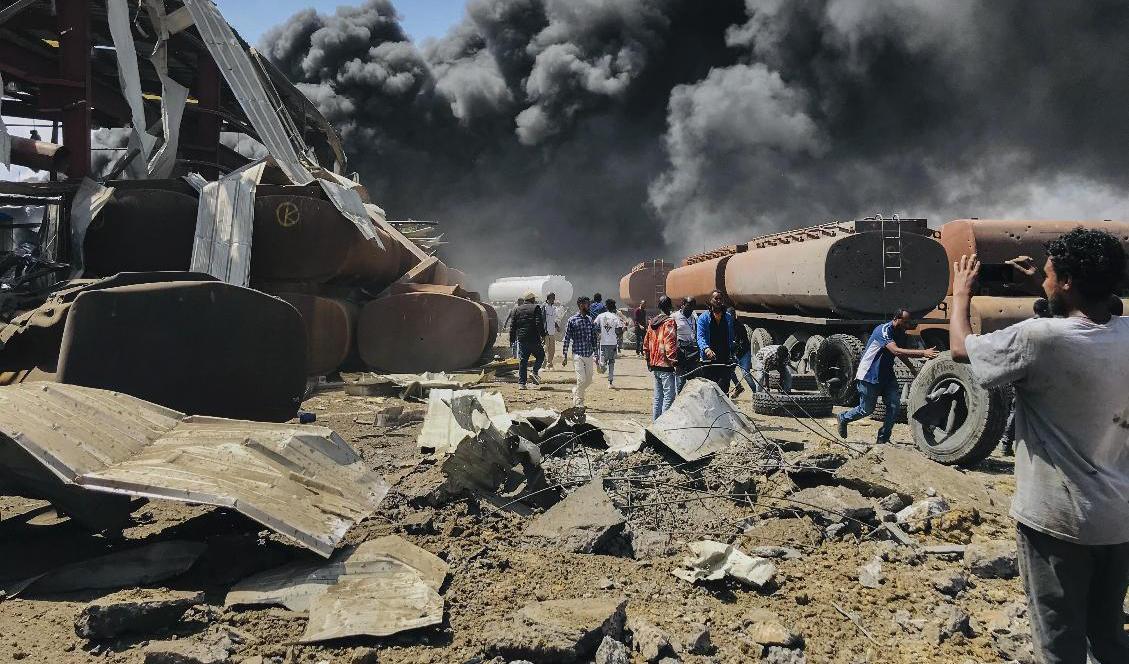 Arkivbild från oktober 2021 i Mekele, huvudstad i Tigrayregionen i norra Etiopien. Foto: AP/TT