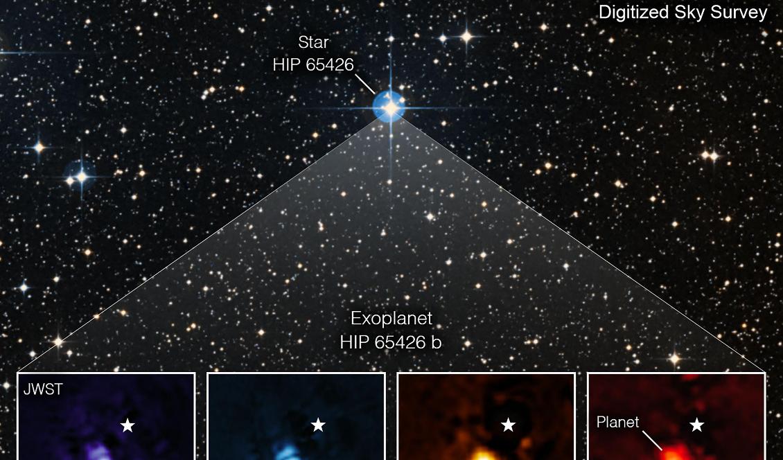 James Webb-teleskopets första bild på en exoplanet. Foto: NASA/ESA/AFP/TT