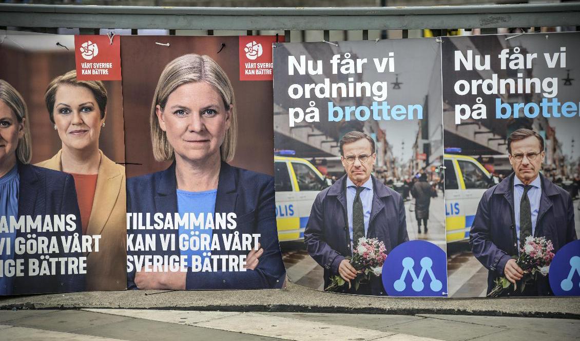 Valaffischer i centrala Stockholm. Arkivbild Foto: Anders Wiklund/TT