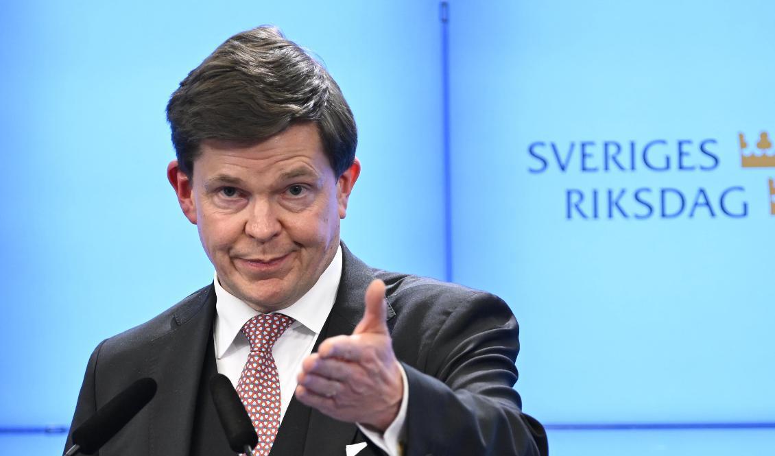 Riksdagens nuvarande talman, moderaten Andreas Norlén. På måndag ska riksdagen rösta om en ny talman. Arkivbild. Foto: Anders Wiklund/TT