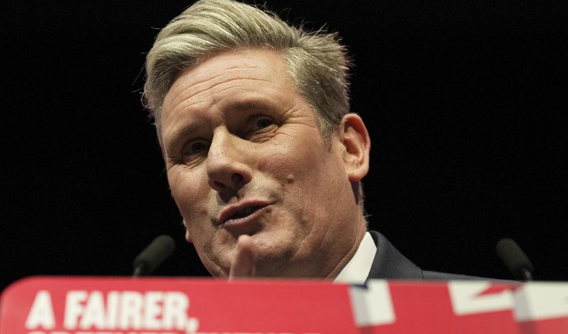 Labourledaren Keir Starmer under en partikonferens tidigare i veckan. Foto: Jon Super/AP/TT