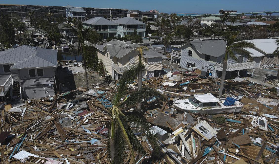 Ovädret Ian orsakade enorm förödelse i Florida. Foto: Rebecca Blackwell