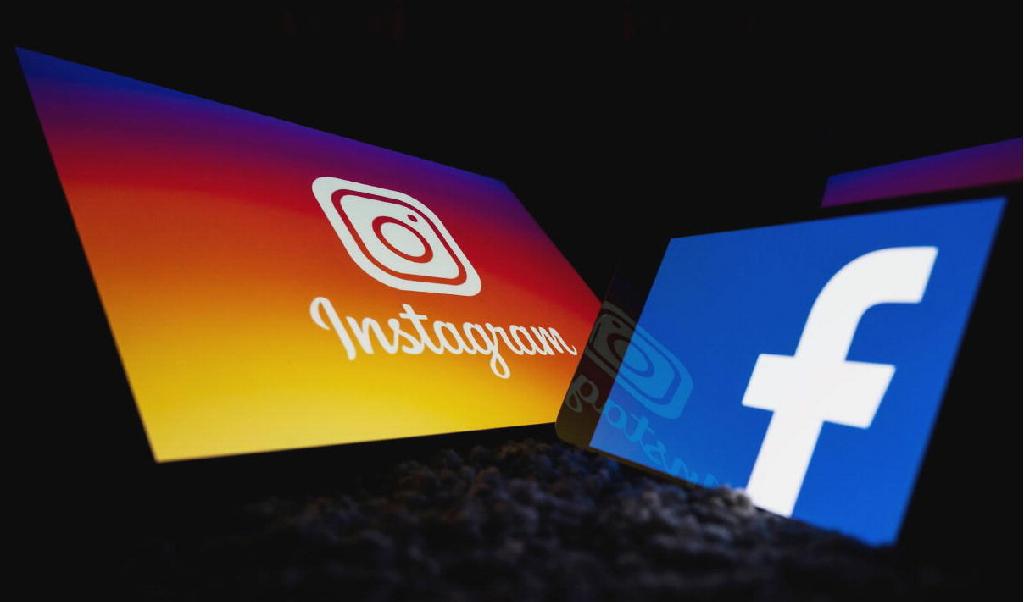 Bild på Instagrams och Facebooks logotyper. Irländska myndigheter har nu bötfällt Instagram med mer än 4 miljarder kronor efter brott mot GDPR. Foto: Lionel bonaventure/AFP via Getty Images