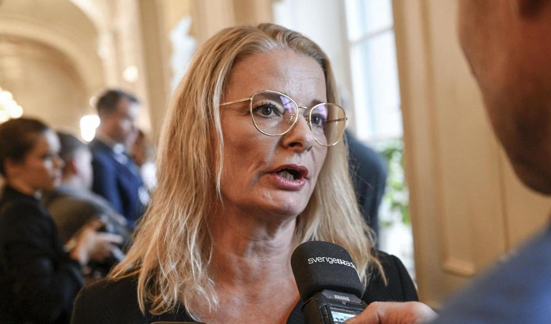 Skolminister Lotta Edholm (L) tillträdde som statsråd i tisdags. Foto: Fredrik Sandberg/TT