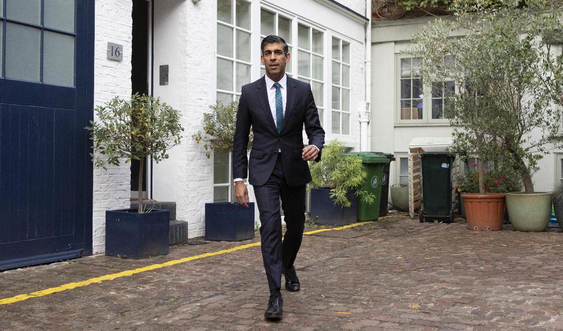 Saken verkar i princip klar. Om inget oväntat händer i dag kommer med största sannolikhet den tidigare finansministern Rishi Sunak att bli Storbritanniens nästa premiärminister. Arkivbild. Foto: Beresford Hodge/AP/TT