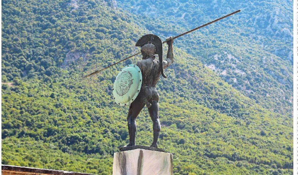 Spartas kung Leonidas staty rest vid Thermopyle i Grekland. Platsen för slaget med samma namn som kan ha räddat den västerländska civilisationen. Foto: Shutterstock
