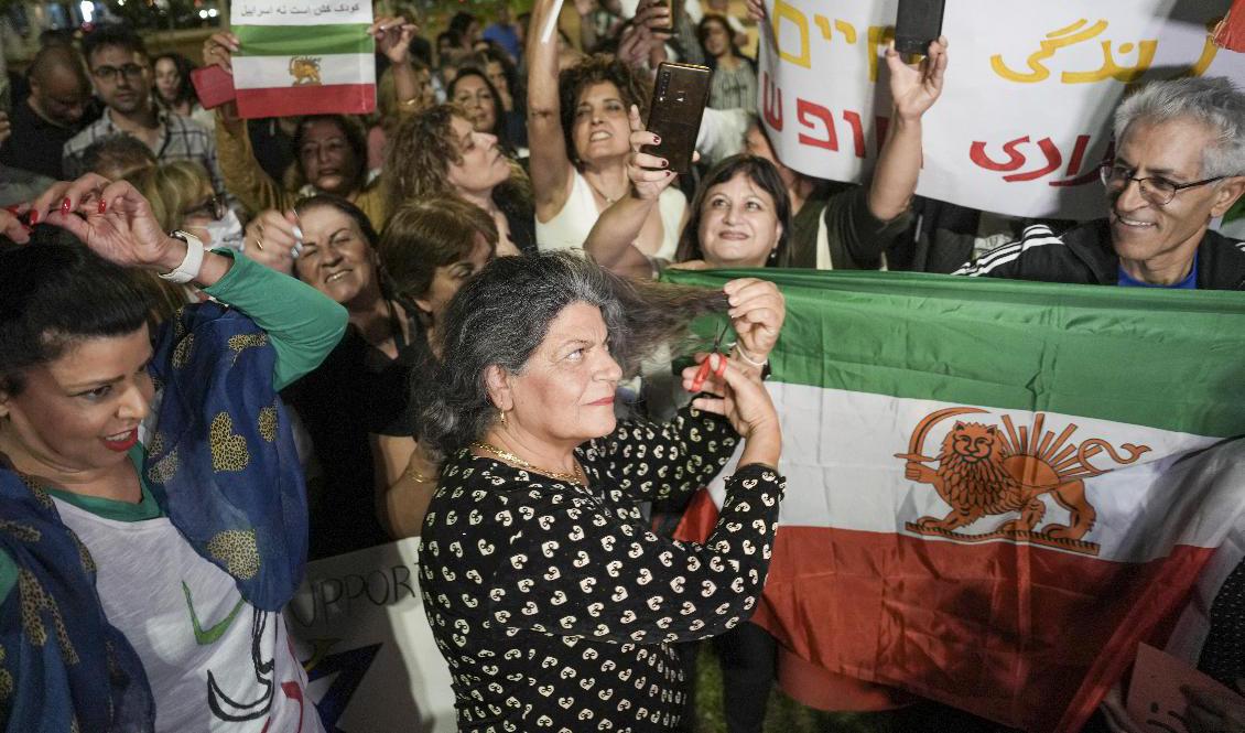 Manifestation i Israel till stöd för de som protesterar i Iran. Arkivbild. Foto: Ariel Schalit/AP/TT