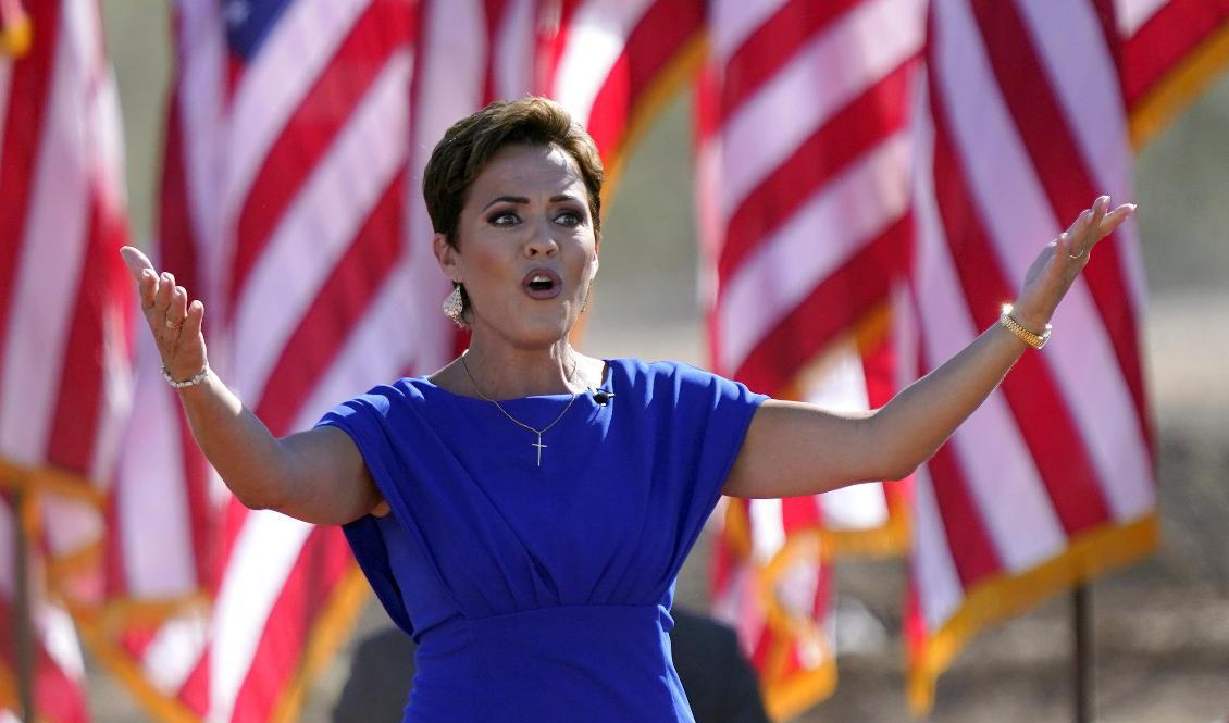 Kari Lake, republikansk kandidat till guvernörsposten i delstaten Arizona. Arkivbild. Foto: Matt York/AP/TT