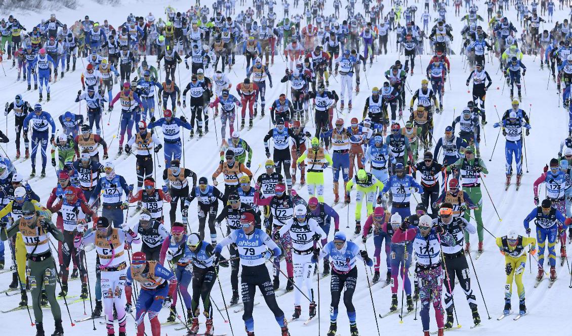 Vasaloppsstarten i mars i år. Arkivbild. Foto: Ulf Palm/TT