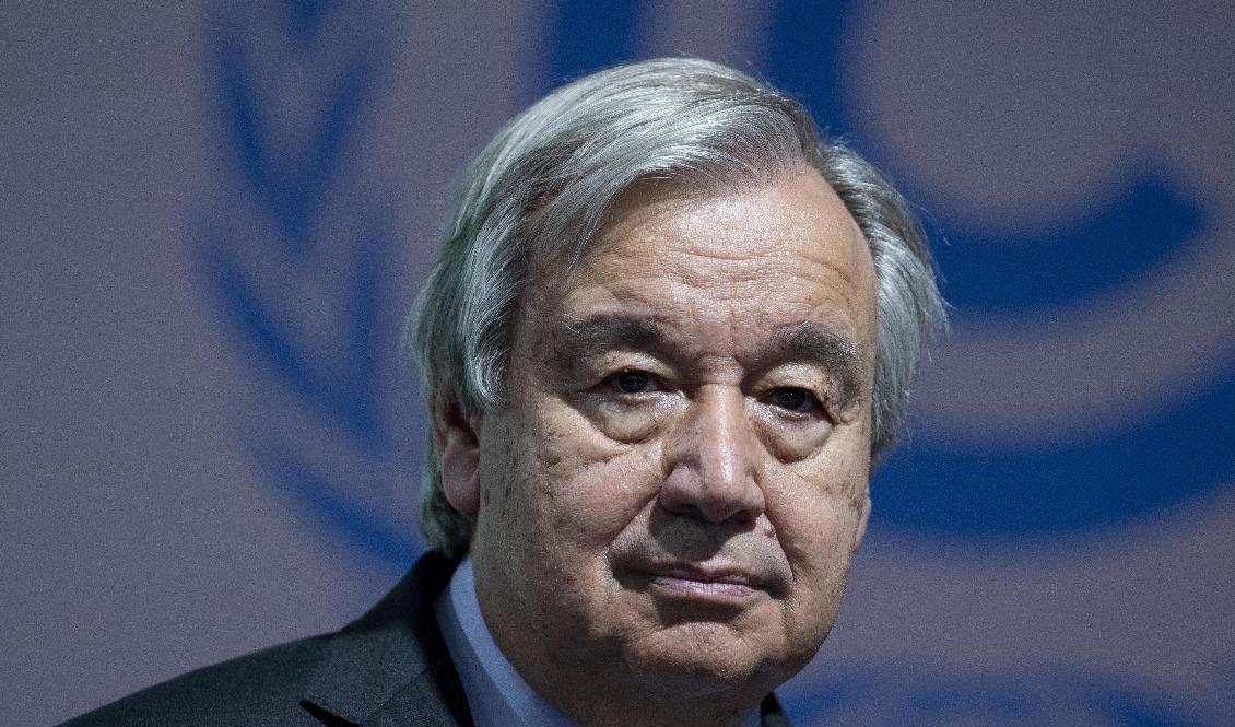 FN:s generalsekreterare António Guterres fördömer Nordkoreas senast robotuppskjutning. Arkivbild. Foto: Javad Parsa/AP/TT