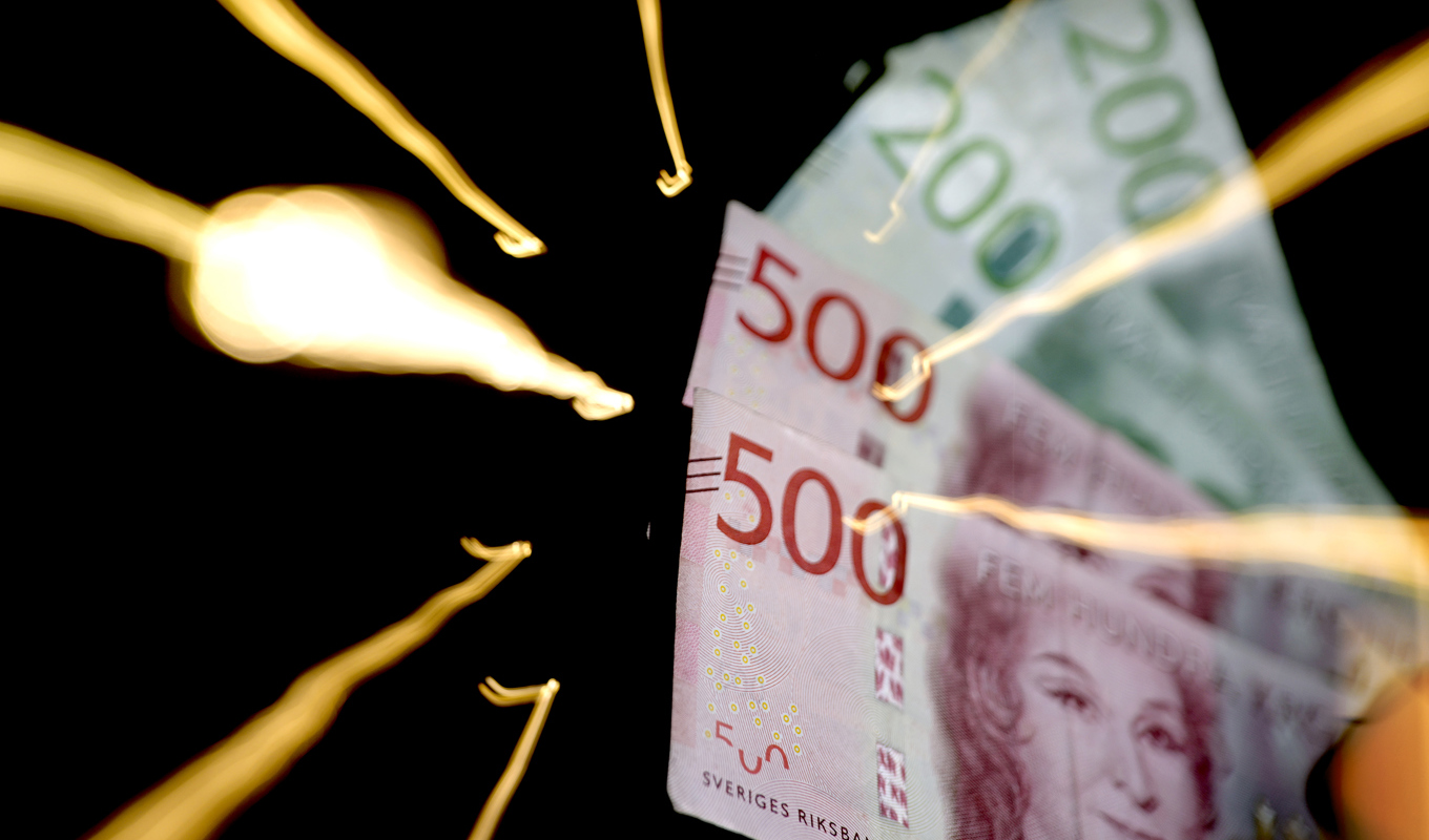 Hundralapparna försvinner fort när elpriset rusar. Arkivbild. Foto: Janerik Henriksson/TT