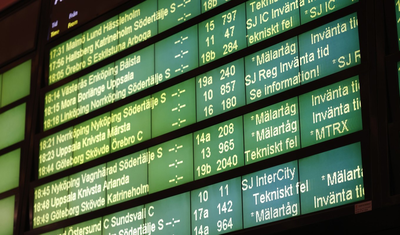 Många tåg stod stilla på onsdagskvällen. Arkivbild. Foto: Fredrik Persson/TT