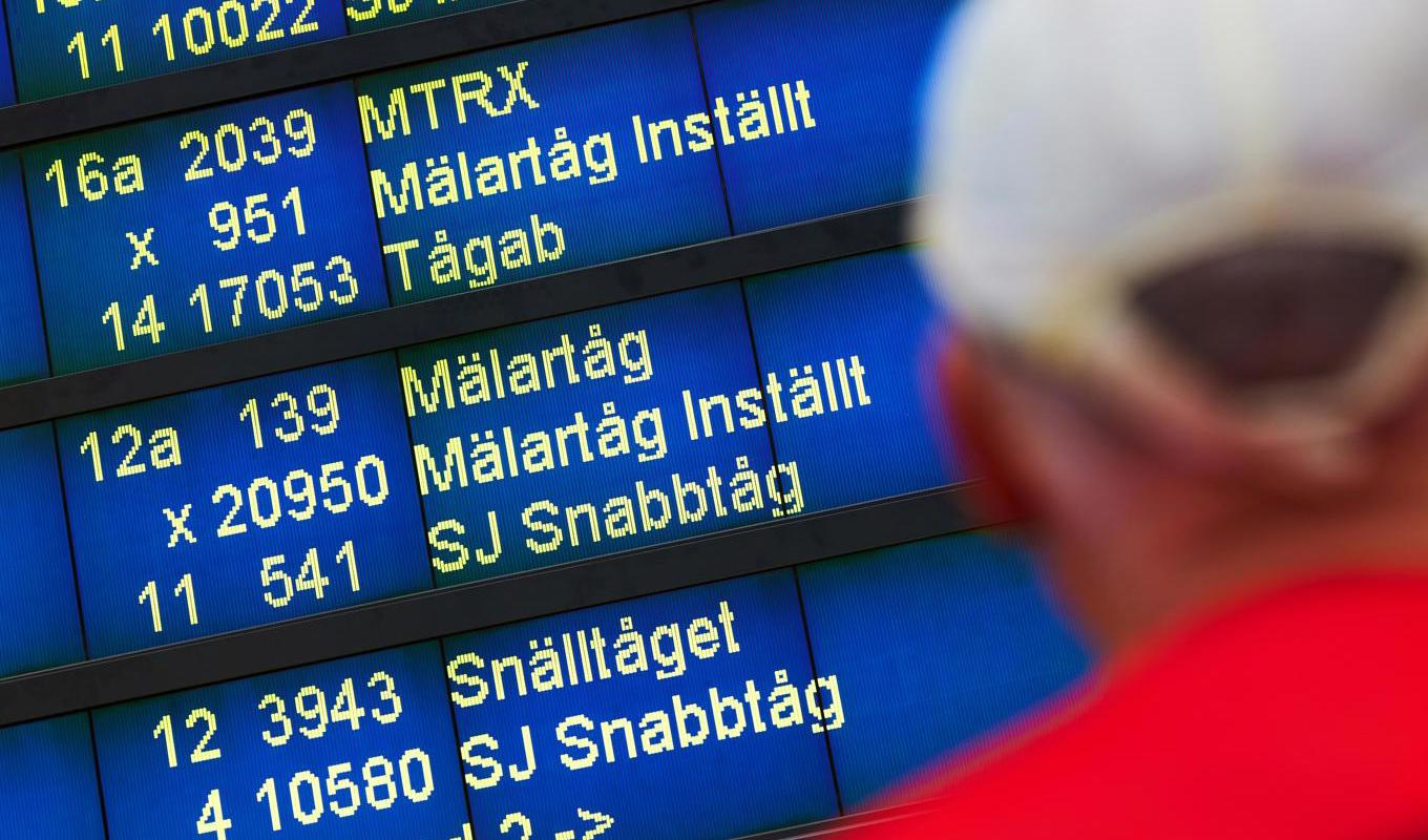 Det blir färre tågavgångar då det saknas lokförare. Arkivbild. Foto: Fredrik Persson/TT