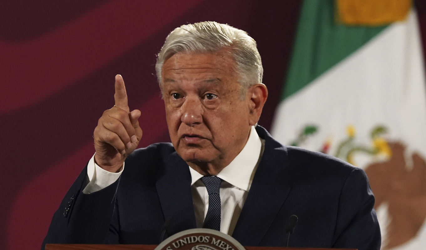 Mexikos president Andrés Manuel López Obrador varnar för knarkkartellernas julklappar. Arkivbild. Foto: Marco Ugarte/AP/TT