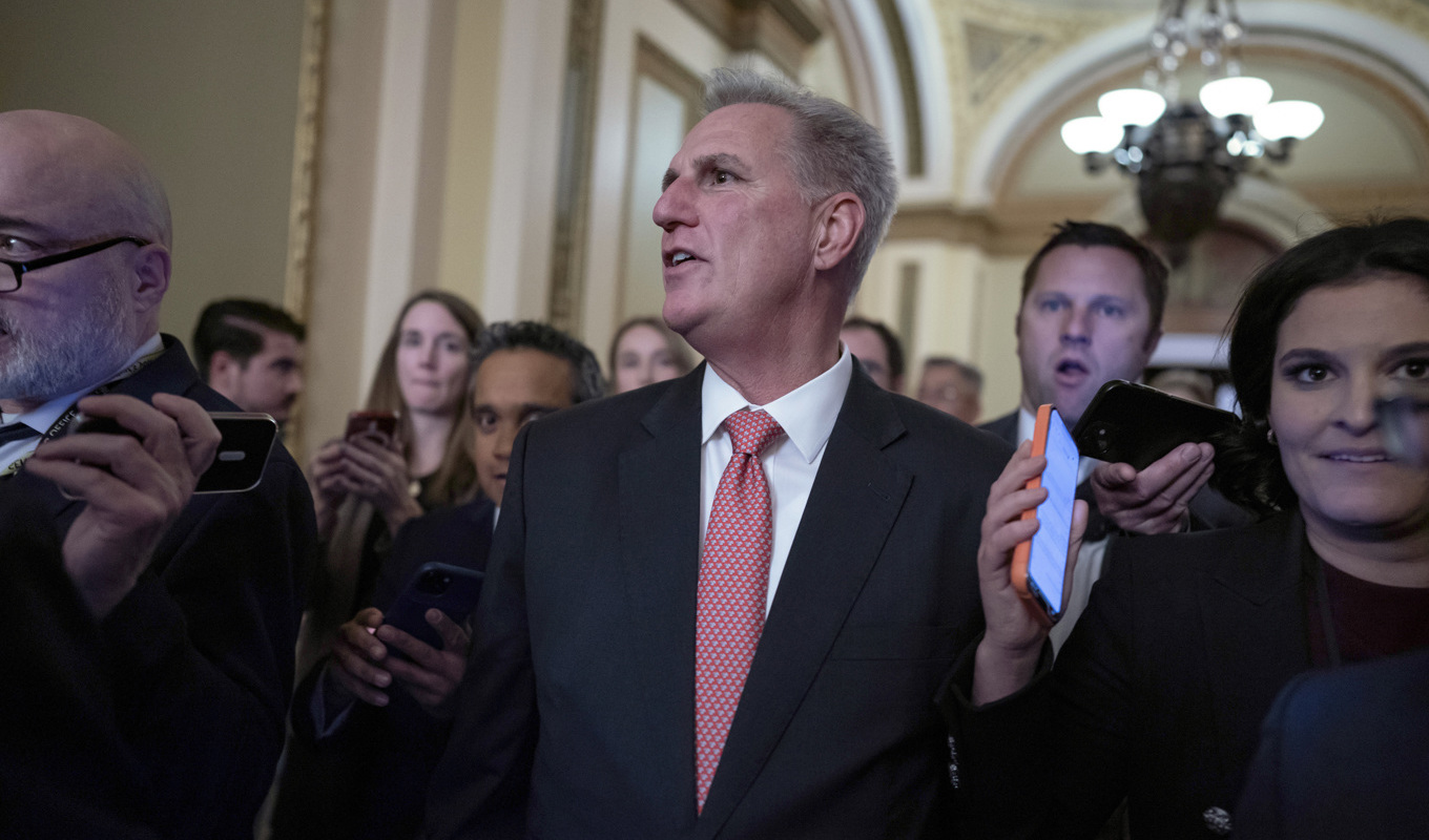 Republikanen Kevin McCarthy under torsdagen. Foto: J. Scott Applewhite/AP/TT