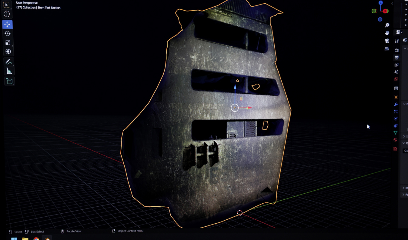 Den första sammansatta bilden av aktern på Estonia. Bild från juni 2022. Arkivbild. Foto: Stefan Jerrevång/TT