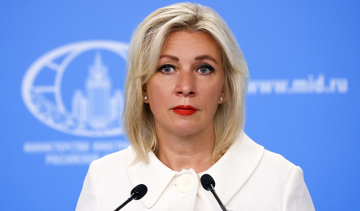 Maria Zacharova, talesperson för Rysslands utrikesdepartement, kallar Macrons uttalande om stridsflygplan till Ukraina för "absurt". Arkivbild. Foto: Rysslands utrikesdepartement via AP/TT