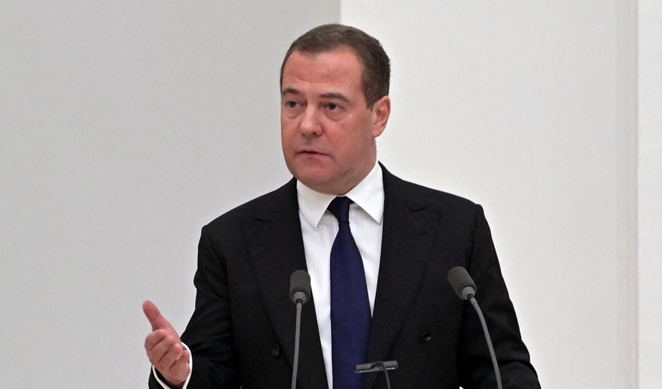 Dmitrij Medvedev, viceordförande i ryska säkerhetsrådet. Han har tidigare varit Rysslands president såväl som landets premiärminister. Foto: Alexey Nikolsky/Sputnik/AFP via Getty Images