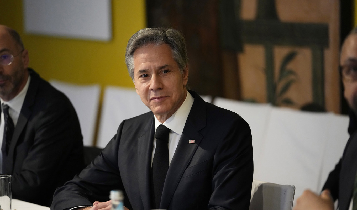 USA:s utrikesminister Antony Blinken under helgens säkerhetskonferens i München. Foto: Petr David Josek/AP/TT