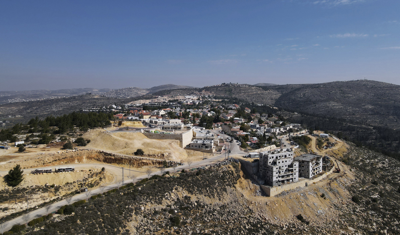 En bosättning på Västbanken i förra veckan. Arkivbild. Foto: Ariel Schalit/AP/TT