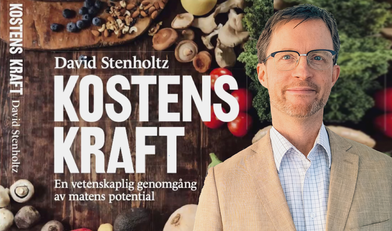 David Stenholtz är ordförande i föreningen Läkare för framtiden. Han håller nu föreläsningar utifrån sin nya bok Kostens kraft. Foto: Fotomontage/bokomslag/talarforum