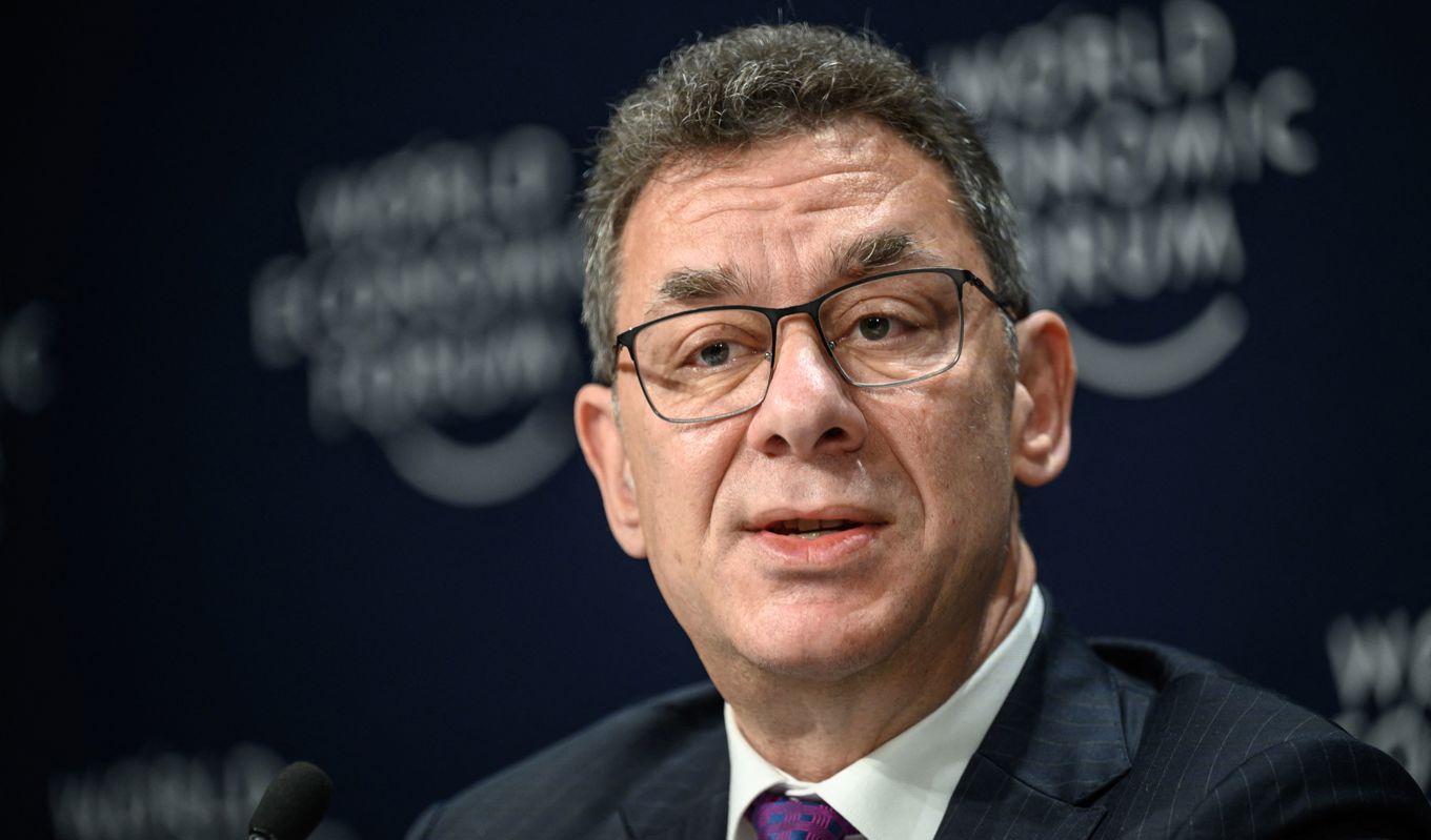 Pfizers vd Albert Bourla i Davos i Schweiz. Bourla anklagades för att tidigare ha uttalat sig vilseledande och ogrundat om vaccination av barn.Foto: Fabrice Coffrini/AFP via Getty Images.