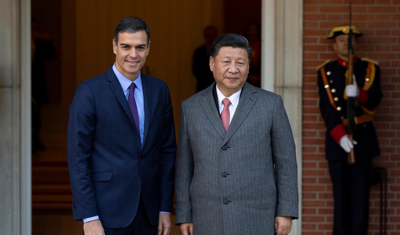 Spaniens premiärminister Pedro Sanchez och Kinas ledare Xi Jinping i Madrid den 28 november 2018. Foto: Pablo Blazquez/Getty Images