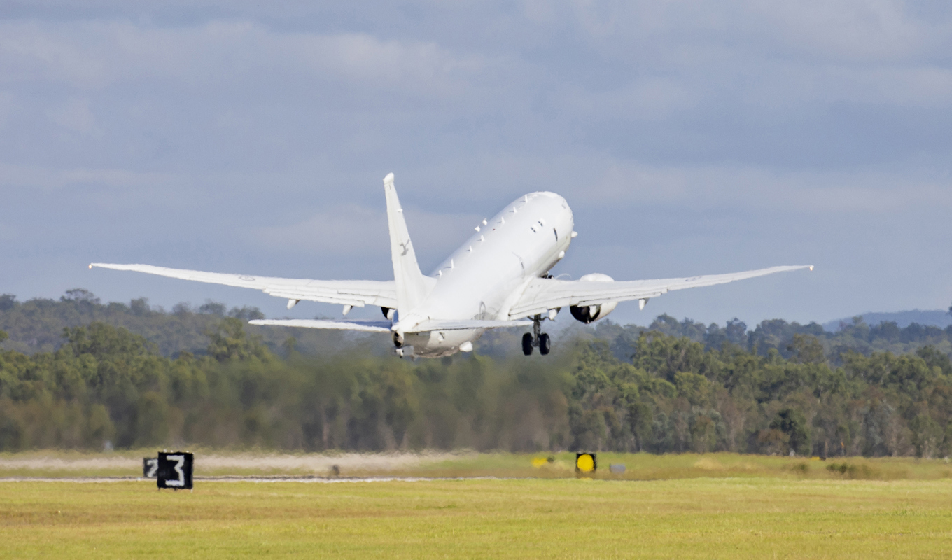 Ett australiskt havsövervakningsflygplan av typen P-8 Poseidon. Arkivbild. Foto: LACW Emma Schwenke/AP/TT