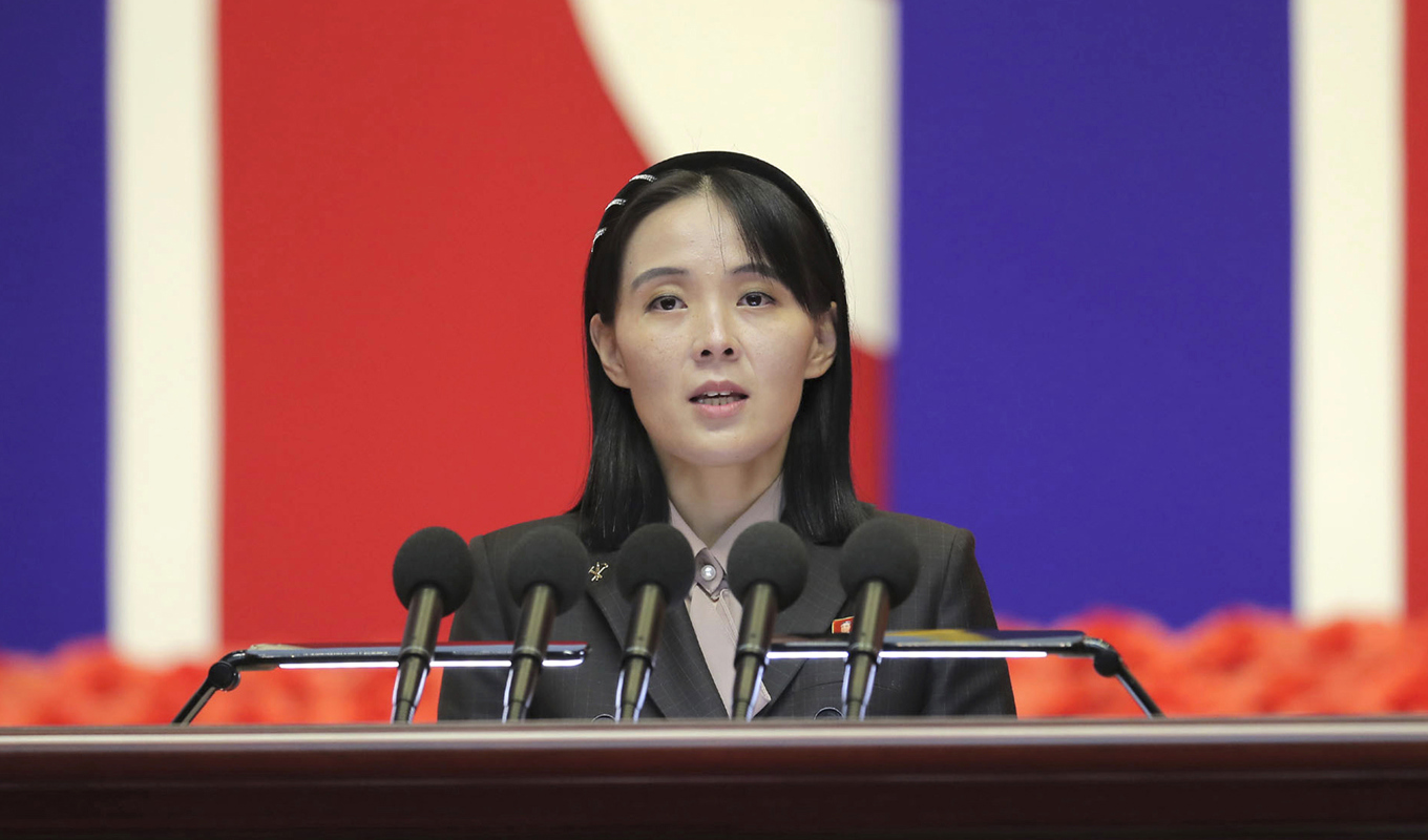 Nordkoreas ledare Kim Jong-Uns inflytelserika syster Kim Yo-Jung varnar USA och Sydkorea för att utöka sina gemensamma militärövningar. Arkivbild. Foto: Korean Central News Agency/Korea News Service via AP/TT