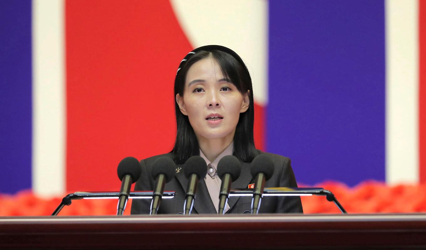 Nordkoreas ledare Kim Jong-Uns inflytelserika syster Kim Yo-Jung varnar USA och Sydkorea för att utöka sina gemensamma militärövningar. Arkivbild. Foto: Korean Central News Agency/Korea News Service via AP/TT