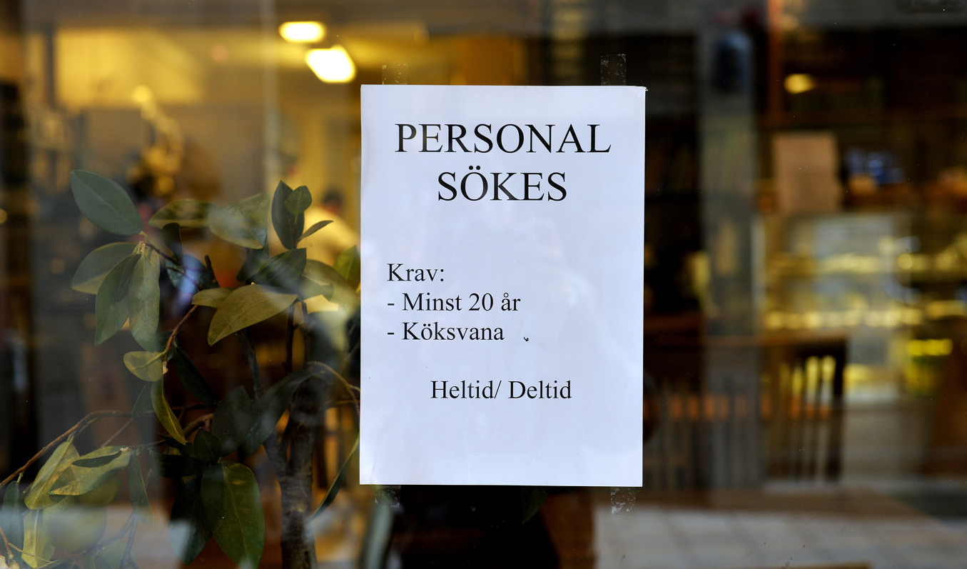 Minskat sug efter arbetskraft. Arkivbild. Foto: Tomas Oneborg / SvD / TT